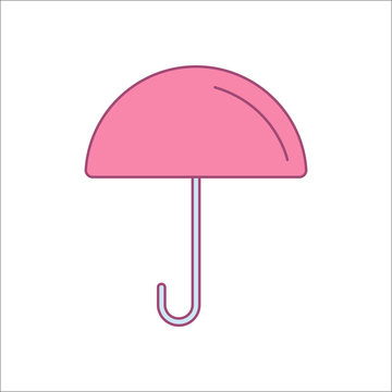Umbrella sign flat icon on background