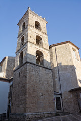 Fototapeta na wymiar Belfry of church in Raiano