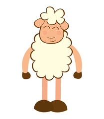 sheep cute character little vector illustration design