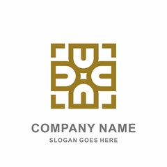 Geometric Circular Letter D Square Shape Morocco Ornament Decoration Vector Logo Design Template