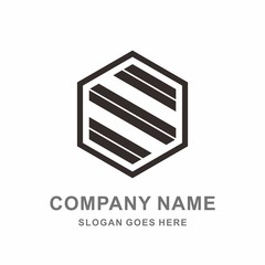 Fototapeta premium Monogram Letter S Geometric Hexagon Diagonal Line Vector Logo Design Template