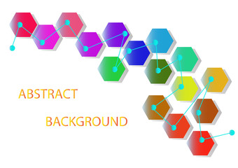 Abstract white background with hexagons