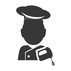 Chef and mixer icon. Bakery food and shop theme. Isolated design. Vector illustration