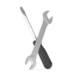 3D Illustration Wrench and screwdriver, service concept