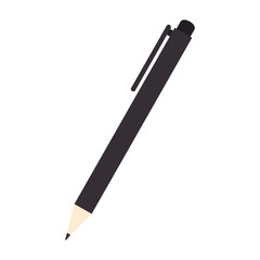 black pencil to writing and drawing. element of school or office. vector illustration