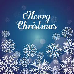 Obraz na płótnie Canvas snowflake winter cold merry christmas snowfall frozen icon. Blue background. Vector illustration