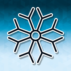 snowflake winter cold merry christmas snowfall frozen icon. Blue background. Vector illustration