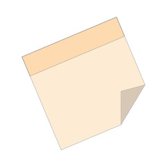 little piece adhesive paper for notes or messages. vector illustration