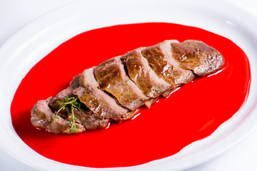 boiled meat in red sauce