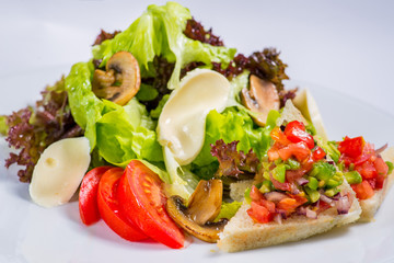 salad plate on a white background for the menu