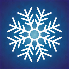 snowflake winter cold merry christmas snowfall frozen icon. Blue background. Vector illustration