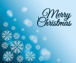 snowflake winter cold merry christmas snowfall frozen icon. Blue background. Vector illustration