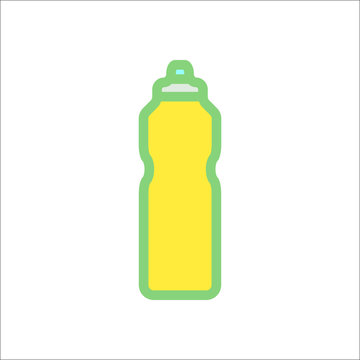 Bike bicycle sport water bottle sign flat icon on background