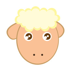 sheep cute character little vector illustration design