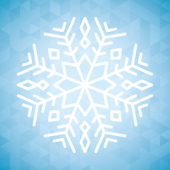 snowflake winter cold merry christmas snowfall frozen icon. Blue background. Vector illustration