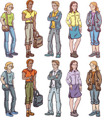 Teenagers: set of characters.