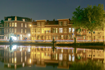 Fototapeta na wymiar Delft. City Canal at night.