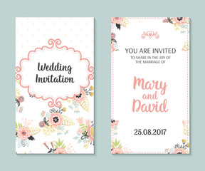 Romantic vector cards template