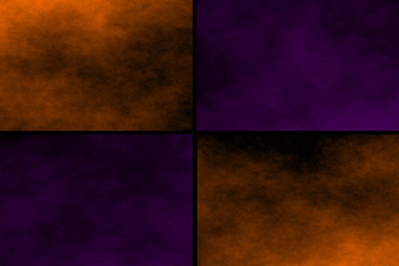Black background with orange and purple rectangles