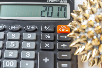Calculator And Christmas Bauble