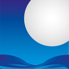 winter landscape night moon vector illustration design