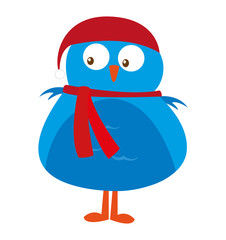 cute bird christmas isolated icon vector illustration design
