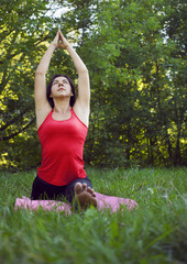 Girl practicing yoga