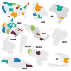 Map Countries political Américain