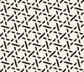 Vector Seamless Black and White Lattice Geometric Pattern