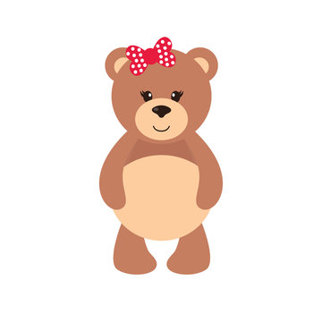 cartoon bear girl with bow
