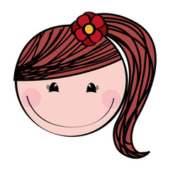 little girl cute character vector illustration design