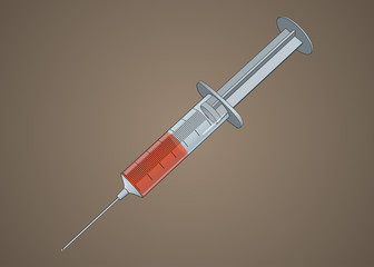 Medical syringe illustration