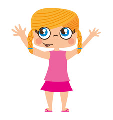 little girl cute character vector illustration design