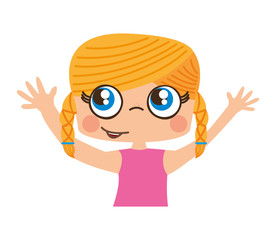 little girl cute character vector illustration design