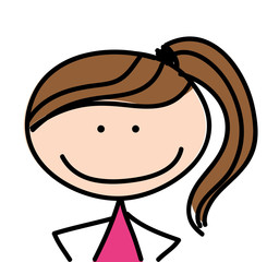 little girl cute character vector illustration design