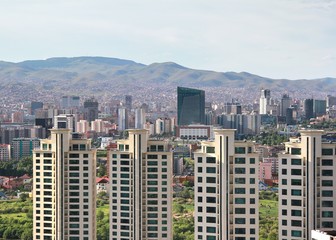Fototapeta na wymiar The panoramic view of the entire city of Ulaanbaatar, mongolia