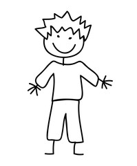 little boy cute character vector illustration design