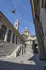 Naklejka premium Bergamo University of letters sciences and arts with Basilica