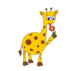 illustration of giraffe with a flower