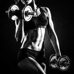 Fitness with dumbbells