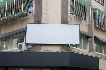 Obraz premium Large blank billboard on a street wall, banners with room to add your own text