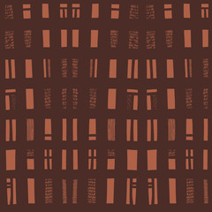 Vector hand-drawn seamless pattern with abstract urban ornament.