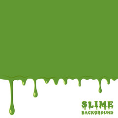 Green slime background. Dripping, oozing slime vector illustration