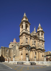 Fototapeta na wymiar Church of Assumption of Virgin Mary in Gudja. Malta