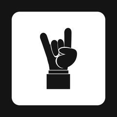 Obraz premium Rock and Roll hand sign icon in simple style on a white background vector illustration