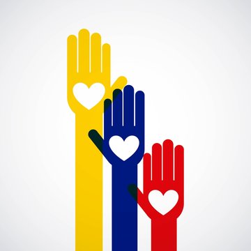 colombian peace hands symbol vector illustration design
