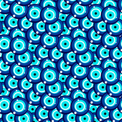 seamless evil eye pattern and background vector illustration