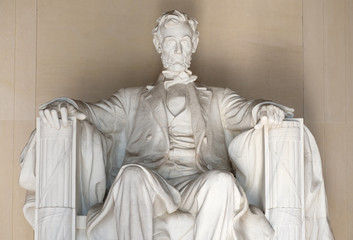 Statue of Abraham Lincoln at the Lincoln Memorial in Washington