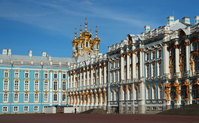 Fototapeta na wymiar Puskin, San Pietroburgo. Palazzo di Caterina Seconda