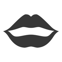 mouth with red lips sensual sexy expression cartoon. vector illustration